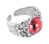 SAFIGLE Anello Demone Occhio Metallo Ferro Rosso Multicolore Devil Eye, 1.8x1.8cm, Ferro, Non pietra preziosa