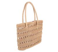SAFIGLE Borsa Intrecciata Donna Leggera a Spalla, Stile Moda Khaki | Rope Carta e Plastica, Portatile per Mare e Shopping Estivo, Design Artigianale, Uso Quotidiano