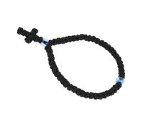 SAFIGLE Bracciale Intrecciato a Croce Nero da Preghiera Unisex Gioielli Decorativi da Polso Resistenti allo Sbiadimento Accessorio Leggero per Uso Quotidiano e Incontri Religiosi
