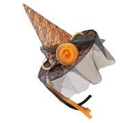SAFIGLE Cappello da Mago Arancione Decorazione Floreale Cappello Larga Morbido per Travestimenti da Festa Cosplay di Halloween e Celebrazioni