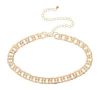 SAFIGLE Catena in vita in metallo: cintura da donna con catena in vita, alla moda, in metallo, doppia, ovale, per abiti con gonna, comodo gioiello elastico per il corpo.