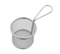 SAFIGLE Cestino per Friggere in Acciaio con Rete Rotonda Antiruggine e Manico Isolante Scolapasta Cucina per Patatine Fritte Verdure e Snack Facile da Pulire e Resistente per Casa e