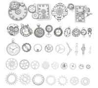 SAFIGLE Ciondoli Ingranaggi Steampunk in Lega da 80 Pezzi, Accessori Vintage per Gioielli Fai da Te, Decorazioni Punk Leggere per Collane e Lavori Artigianali Creativi