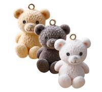 SAFIGLE Ciondoli per Gioielli a Forma di Orsetto 3 Pezzi, Forniture per Creazione di Braccialetti e Orecchini, Accessori Artigianali per Adulti, Colori Caffè, Bianco e Beige,