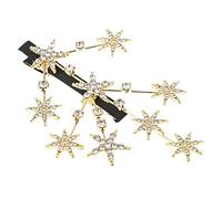 SAFIGLE Clip Per Capelli Con Rami Creativi e Stelle in Strass Dorati Accessorio Elegante Per Acconciature Da Festa e Cerimonia Donna