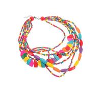 SAFIGLE collana bohémien Collana di istruzione collana di perline grosse collana grossa collana con colletto di tendenza collane di perline colorate da donna Guscio di noce di cocco