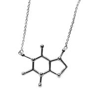 SAFIGLE Collana Molecola Caffè in Lega Ciondolo Creativo e Design Unico Argento, Gioielli per Donne Effetto Decorativo e Sicuro la Pelle