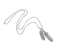 SAFIGLE Collana Uomo in Lega con Pendente Forma di Piuma Retrò Gioiello Moda Versatile per Occasioni Casual e Formali Regalo Significativo