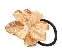 SAFIGLE Elastici per Chioma in Metallo Fiore Dorato Opaco, Corda Elastica Resistente e Accessorio Versatile per Chioma, per Matrimoni ed Eventi Eleganti