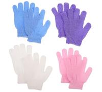 SAFIGLE Esfolianti per Corpo in Nylon a Cinque Dita Set 4 Pezzi Scrubber per Doccia e Spa Accessori Bagno e Donna Facili e Ergonomici