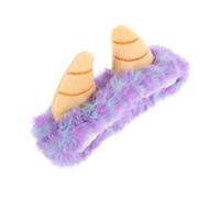 SAFIGLE fascia in corno fasce termali per ragazze fascia con corna da diavolo fascia per il trucco degli animali fascia facciale fascia per il lavaggio del viso Peluche Viola,porpora