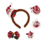 SAFIGLE Fascia per Cappello di Natale Forma di Mini Cappello Fermaglio per Capelli Natalizio Chiusura Scatto Copricapo Divertente per Feste Compleanni e Decorazioni Natalizie