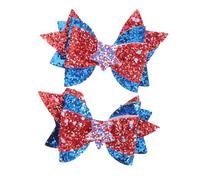 SAFIGLE Fermagli per Capelli per Bambine Fermagli Forma di Stella e Fiocco per Festa Nazionale Decorazioni per Luglio Accessori per Capelli per Feste