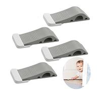 SAFIGLE Fermaporta a Cuneo in Gomma Grigio 12,4x3,9x2,5 Cm Set da 2 Pezzi con Supporti Decorativi Antiscivolo per Porte, Adatto per Pavimenti in Casa, Ufficio e Scuola