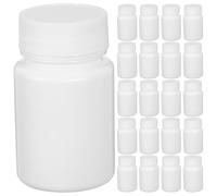 SAFIGLE Flacone per pillole da 50 pezzi: flaconi per pillole in polietilene bianco da 30 ml con tappi a vite - contenitori per medicinali per compresse e capsule - mini organizer da viaggio