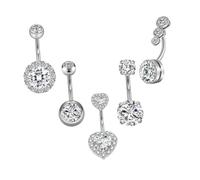 SAFIGLE Gioielli Per Piercing Al Centro Addominale Zircone Anelli Per Centro Addominale Per Donne Accessorio Elegante e Resistente Adatto Per Varie Occasioni e Persone