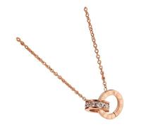 SAFIGLE Interlocking Circle Pendant Necklace Con Numeri Romani Collana Elegante Per Donne Di e Matrimonio Accessorio Versatile Per Ogni Occasione