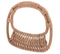 SAFIGLE Manici Ricambio Borse in Rattan Intrecciato Doppio Anello Accessori Fai da Te per Borsette e Borse Spalla Maniglia Decorativa Pratica e Artigianale Marrone