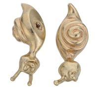 SAFIGLE Manopole per Mobili in Ottone Vintage a Forma di Lumaca, Set 2 Pezzi Viti, Maniglie Antiche per Cassetti e Armadi, Accessori Cucina per Cantinette, Scarpiere e Librerie