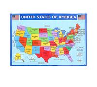 SAFIGLE Mappa degli Stati Uniti da Parete Poster Educativo Colorato per Aula e Casa Mappa Geografica Dell’America per Studenti e Appassionati di Geografia Decorazione Murale Versatile