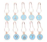SAFIGLE Marcatori per Maglieria e Uncinetto 10 Pezzi Contatore Numerico 0-9 in Metallo Blu, Piccoli Pendenti per Lavorare a Maglia e Cucito, Accessori per Tessitura e Quilting Fai