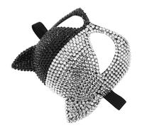 SAFIGLE Maschera da Gatto con Cristalli a Metà Viso Maschera Decorativa per Feste e Carnevale Accessorio per Festa Danzante e Cosplay Halloween Donna