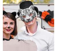 SAFIGLE Maschera da tigre per Halloween a metà viso - Maschera da tigre in EVA per feste in maschera, carnevale e cosplay - Accessorio per cosplay in costume da animale