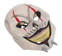 SAFIGLE Maschera Horror Bianca per Halloween Design Realistico a Copertura Completa della Testa in Plastica, Vestibilità Comoda per Feste di Cosplay e Produzioni Cinematografiche