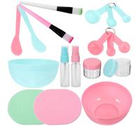 SAFIGLE Maschere Facciali DIY Ciotole e Pennelli per Miscelazione Cucchiaio Dosatore e Spray Strumenti per Bellezza Viso in Colori Rosa e Verde Facile da Pulire e Riutilizzabile