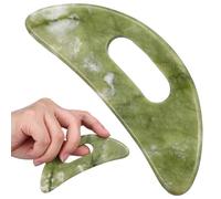 SAFIGLE Massaggiatore per Viso Gua Sha in Verde Superficie Lucida, Strumento Manuale per Massaggio Muscolare e Scolpire Viso, Adatto per Collo, Occhi e Automassaggio Corpo, Design
