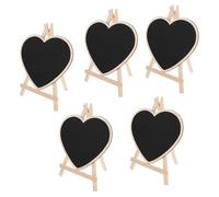 SAFIGLE Mini Lavagne Creative in Legno 5 Pezzi Forma a Cuore Lavagna Cancellabile per Matrimonio Decorazione per la Casa Segnaposto e Appunti per Ufficio e Eventi