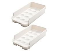 SAFIGLE Organizer Design a Pezzi Cassetto 2 Salvaspazio Multi-funzione la Conservazione in Plastica Bianca delle Uova da Frigorifero per Cucina