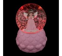 SAFIGLE Palla Musicale con Angelo in Cristallo Luminosa con Neve Automatica e Luce LED Decorazione da Tavolo per Camera Ragazze e Casa