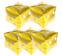 SAFIGLE Palloncini a Dadi in Foil a Cubo 12 Pollici in Alluminio Dorato, Decorazioni Per Feste a Tema e Anni 90, Set Da 5 Pezzi Per Compleanni, Eventi e Party Di Gruppo