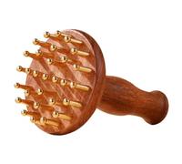 SAFIGLE Pettine Per Massaggi in Ottone Manico in Legno Sandalo Strumento Per Pressione Sui Pettine Per Dei