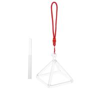 SAFIGLE Piramide Canora in Quarzo da 4 Pollici con Bastoncino di Percussione, Strumento per Terapia del Suono e Rilassamento Profondo Durante Meditazione e Yoga