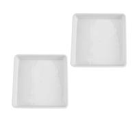 SAFIGLE Plastic Square Flower Pot Trays 2Pezzi, White Efficient Water Drainage Saucers for Herbs And Flowers, Outdoor And Home Gardening