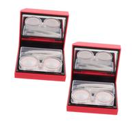 SAFIGLE Porta Lenti Contatto Doppio Scomparto Specchio e Finestra Trasparente Design Antiscivolo e Leggero Per Viaggi e Uso Quotidiano Custodia in Piccola e Funzionale