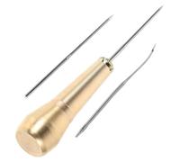 SAFIGLE Punteruolo Cucito in Pelle con Manico in Rame Resistente Kit Aghi Artigianali per Riparazione Scarpe e Lavori Fai da Te Strumento Facile e Veloce per Cucito e Rinforzo Suole