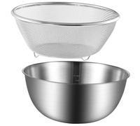 SAFIGLE Scolapasta Acciaio Inossidabile con Bacino Lavaggio Verdure e Riso Design Antiscivolo e Fondo Piatto Capiente e Compatto per Cucina Domestica