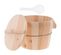 SAFIGLE Secchio al Vapore Creativo in Legno Naturale 21 CM con Coperchio Ergonomico Vaporiera da Cucina per Riso Profumato Gadget da Cucina Tradizionale per Uso Domestico