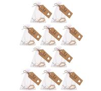 SAFIGLE Set 10 Bomboniere Battesimo Rosario Cattolico in Legno Croce Intagliata a Mano, Perline Lisce e Sacchetto, Regalo e Bambina, per Cerimonie e Preghiera Religiosa