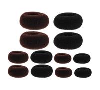 SAFIGLE Set 12 Ciambelle per Chignon Elastico in Due Colori Nero e Marrone Accessori per Acconciature Raccolte Medie Grandi e Extra Large Strumento Rapido e Resistente per Styling