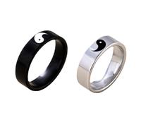 SAFIGLE Set 2 Anelli Yin Yang Coppia Tai Chi Anello Di Promessa Anelli Coordinati Per Lui e Per Lei Gioielli Decorativi Da Dito Per Innamorati