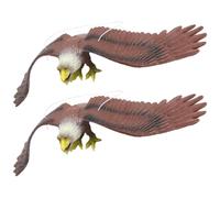 SAFIGLE Set 2 Pezzi di Aquila in Plastica Realistica per Giardino, Ciondoli Rotanti Decorativi, per Patio e Dissuasore Volatili Esterno