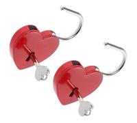 SAFIGLE Set 2 Pezzi Lucchetti a Cuore Chiave Mini Lucchetti per Bagagli e Decorazioni per Viaggi e Attrazioni Turistiche Colore Rosso Design Compatto per Donna e Coppie