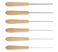 SAFIGLE Set 6 Utensili per Argilla in Acciaio Inox con Manico in Legno Strumenti per Modellare e Scolpire Ceramica Ago Lungo per Forature e Incisioni Precise Kit per Arte Fai da Te e