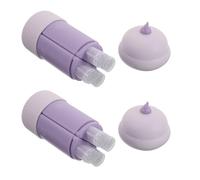 SAFIGLE Set di 2 Bottiglie Kit 4-in-1 in Silicone Porpora da Viaggio da 60ml, Resistenti Agli Urti e Spremibili per Shampoo e Lozioni, per Campeggio e Avventure Outdoor