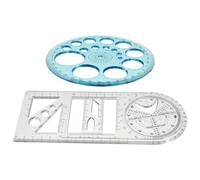 SAFIGLE Set di Geometria Multifunzione per Studenti, Righello e Goniometro | Plastica, Scale Chiare e Misurazione Precisa, per Scuola e Casa, Utile per Artisti e Studenti