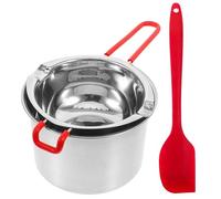 SAFIGLE Set Pentola a Bagnomaria in Acciaio Inox 201 da 3 Pezzi per Sciogliere Cioccolato, Cera e Burro, Doppia Caldaia Beccucci Versatori e Manico Isolante, Adatta per Colore Casuale